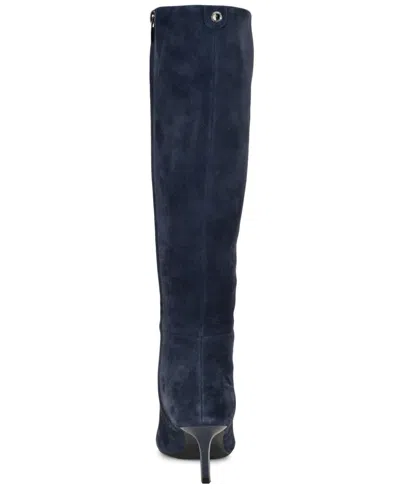 Nine West Kimdee 9x9 Pointed Toe Knee High Boot In Blue