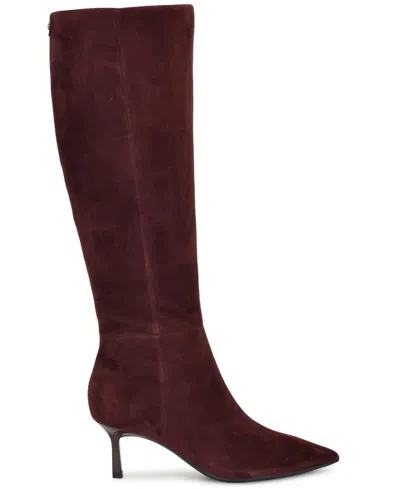 Nine West Kimdee 9x9 Pointed Toe Knee High Boot In Burgundy