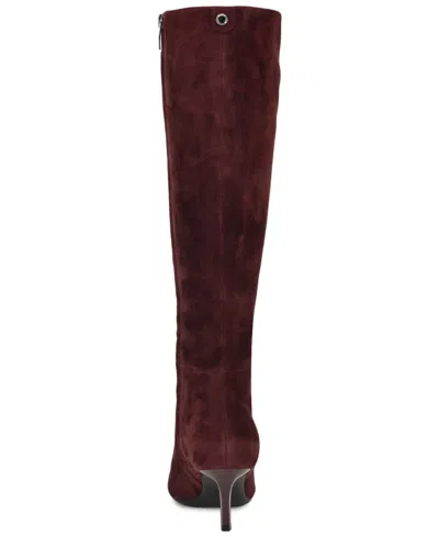 Nine West Kimdee 9x9 Pointed Toe Knee High Boot In Burgundy