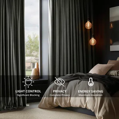 Half Price Drapes Silver Grey Grommet Signature Velvet Blackout Curtain In Gray