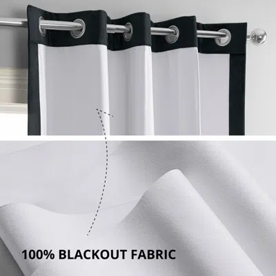 Half Price Drapes Warm Black Grommet Signature Velvet Blackout Curtain