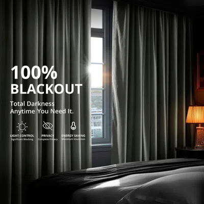 Half Price Drapes Silver Grey Grommet Signature Velvet Blackout Curtain In Gray