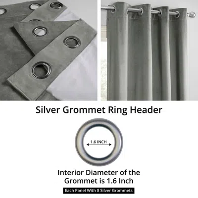 Half Price Drapes Silver Grey Grommet Signature Velvet Blackout Curtain In Gray