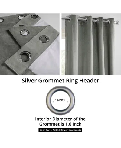 Half Price Drapes Silver Grey Grommet Signature Velvet Blackout Curtain In Gray
