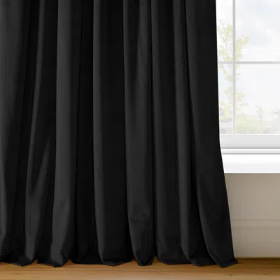 Half Price Drapes Warm Black Signature Velvet Blackout Curtain