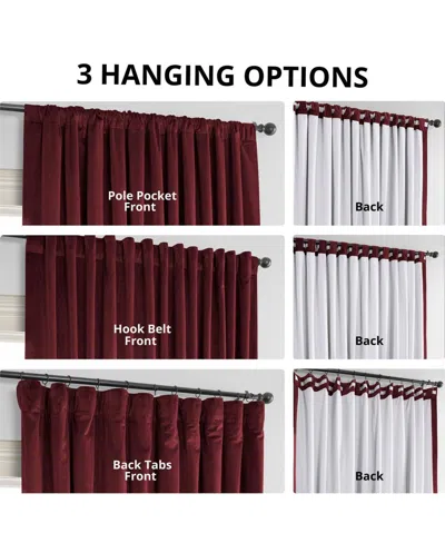 Half Price Drapes Burgundy Signature Extra Wide Velvet Blackout Curtain In Burgundy