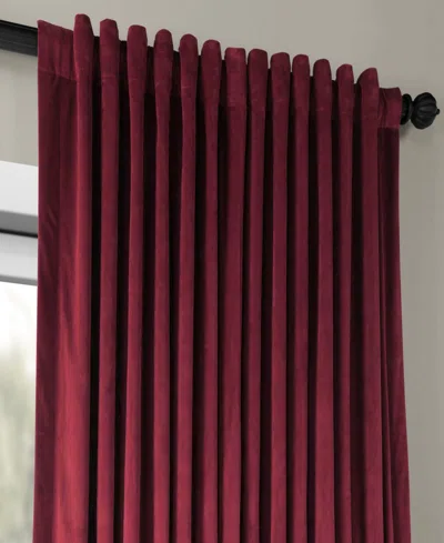 Half Price Drapes Burgundy Signature Extra Wide Velvet Blackout Curtain In Burgundy