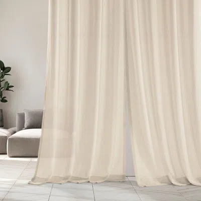 Half Price Drapes Cotton Seed Textured Faux Linen Sheer Curtain