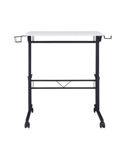 Techni Mobili Rolling And Adjustable Writing Desk In White