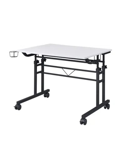 Techni Mobili Rolling And Adjustable Writing Desk In White