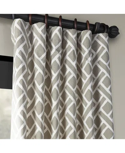 Half Price Drapes Martinique Taupe Geometric Printed Cotton Room Darkening Curtain