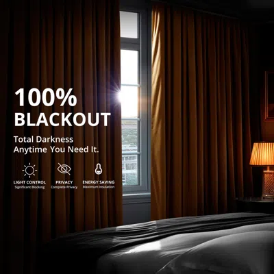 Half Price Drapes Amber Gold Signature Velvet Blackout Curtain In Gold