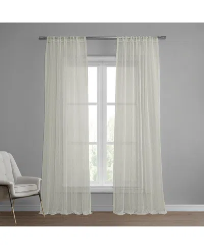 Half Price Drapes Montpellier Striped Patterned Faux Linen Sheer Curtain