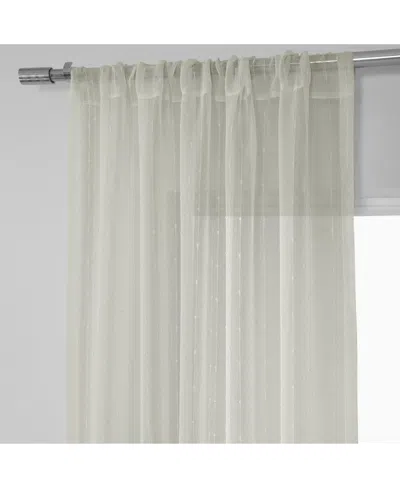 Half Price Drapes Montpellier Striped Patterned Faux Linen Sheer Curtain