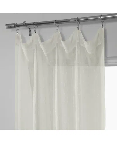 Half Price Drapes Montpellier Striped Patterned Faux Linen Sheer Curtain