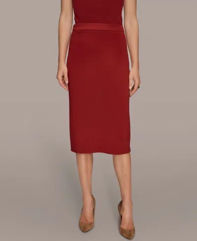 Donna Karan Women's Straight Sweater Skirt In Red