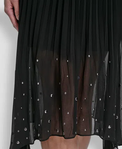 Dkny Women's Pleat Detail Pull On Midi Skirt In Black