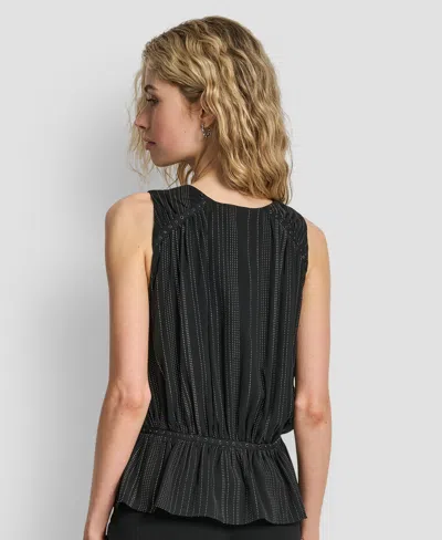 Dkny Women's Studded Peplum Pull On Top In Black