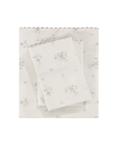 Sunham Callie Floral 200-thread Count 4-pc. Sheet Set, King In Gray