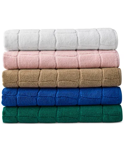 Lacoste Home Heritage Croc Scale Cotton Washcloth, 13" X 13" In Sand