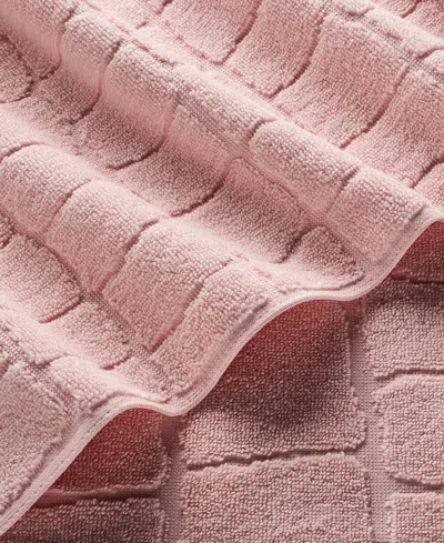 Lacoste Home Heritage Croc Scale Cotton Washcloth, 13" X 13" In Pink