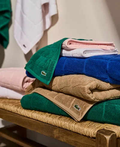 Lacoste Home Heritage Croc Scale Cotton Bath Towel, 30" X 56" In Pink