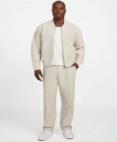 Guess Men's Scuba Melange Long Sleeve Bomber Jacket In Neutral