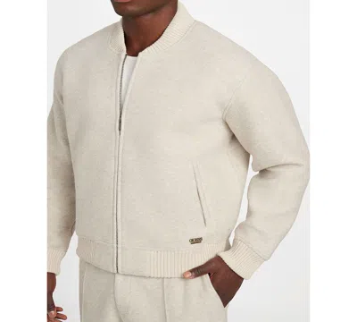 Guess Men's Scuba Melange Long Sleeve Bomber Jacket In Neutral