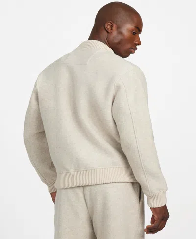 Guess Men's Scuba Melange Long Sleeve Bomber Jacket In Neutral