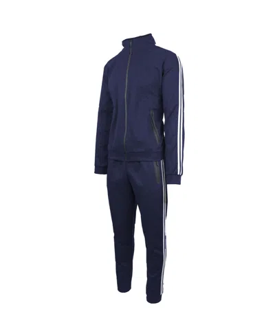 Galaxy By Harvic Men's 2-pack Tech Fleece Sweatshirt And Jogger Set In Blue