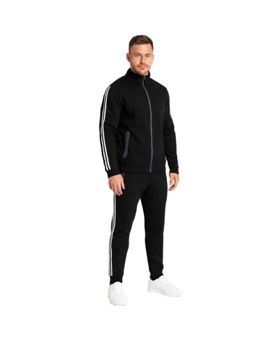 Galaxy By Harvic Men's 2-pack Tech Fleece Sweatshirt And Jogger Set In Black