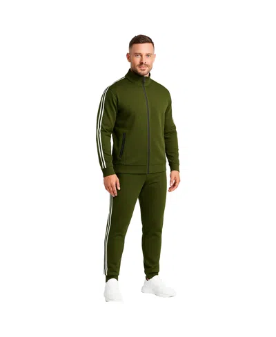 Galaxy By Harvic Men's 2-pack Tech Fleece Sweatshirt And Jogger Set In Green