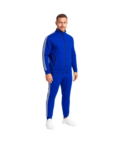 Galaxy By Harvic Men's 2-pack Tech Fleece Sweatshirt And Jogger Set In Blue