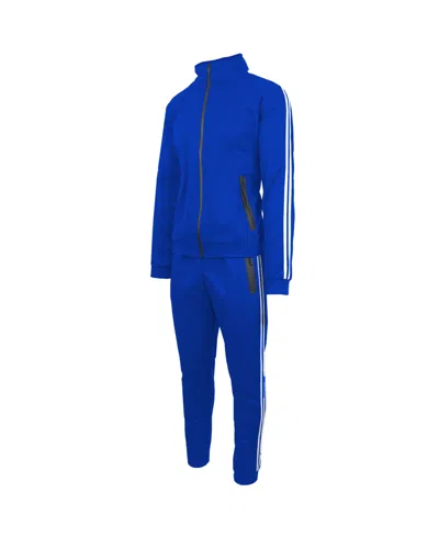 Galaxy By Harvic Men's 2-pack Tech Fleece Sweatshirt And Jogger Set In Blue