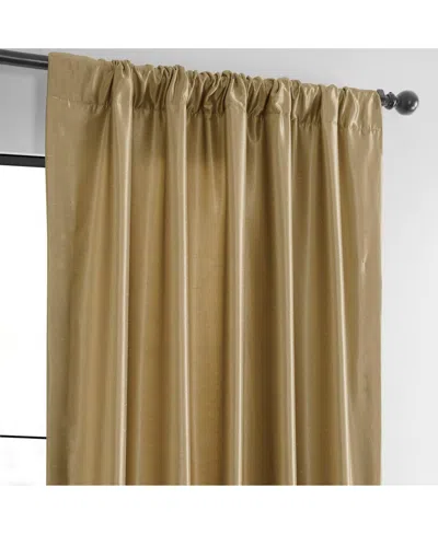 Half Price Drapes Flax Gold Vintage Textured Faux Dupioni Silk Curtain