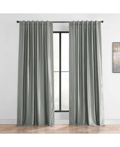 Half Price Drapes Silver Vintage Textured Faux Dupioni Silk Curtain In Silver