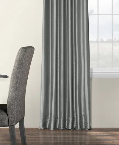 Half Price Drapes Platinum Faux Silk Taffeta Blackout Curtain In Silver