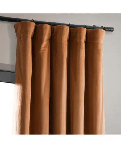 Half Price Drapes Burnt Pumpkin Signature Velvet Blackout Curtain