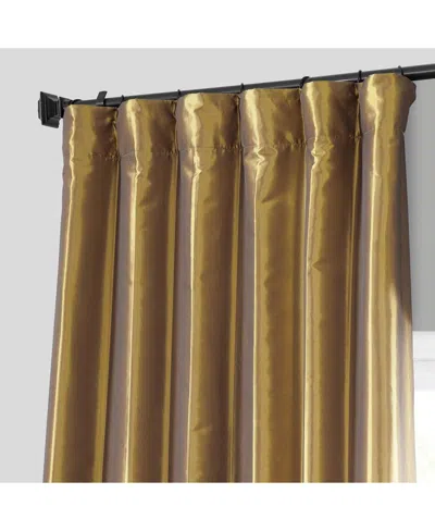 Half Price Drapes Golden Spice Faux Silk Taffeta Blackout Curtain In Gold