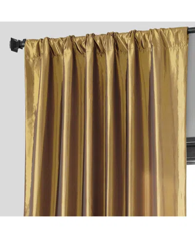 Half Price Drapes Golden Spice Faux Silk Taffeta Blackout Curtain In Gold