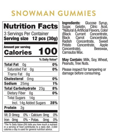 Sugarfina Holiday Snowman Gummies Kit, 3 Piece In Transparent
