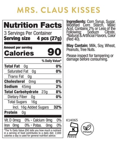 Sugarfina Holiday Mrs. Claus Mistletoe Kisses Candy Kit, 3 Piece In Transparent