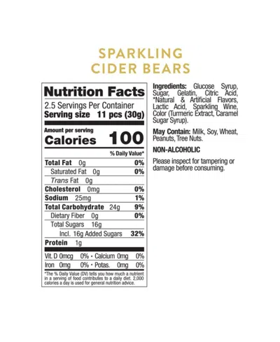 Sugarfina Sparkling Cider Candy Bears Kit, 3 Piece In Transparent