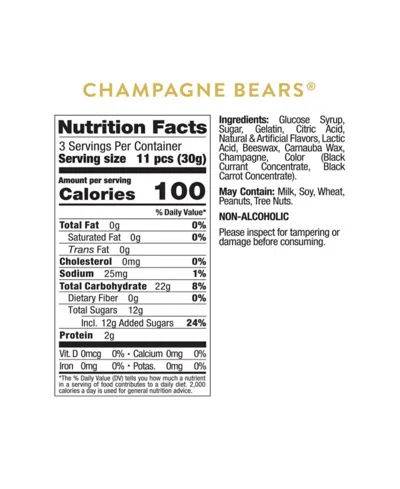 Sugarfina Holiday Champagne Bears Candy Kit, 3 Piece In Green