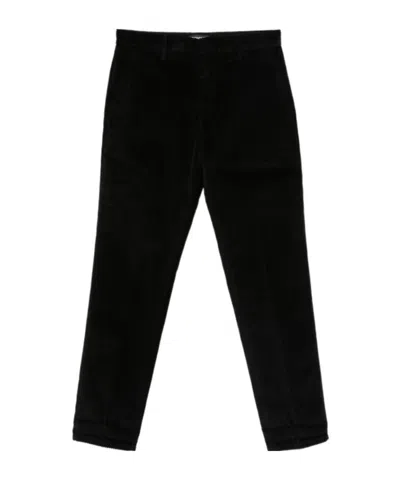 Dondup Corduroy Finish Black Jeans In Black