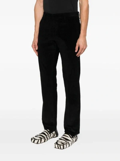Dondup Corduroy Finish Black Jeans In Black