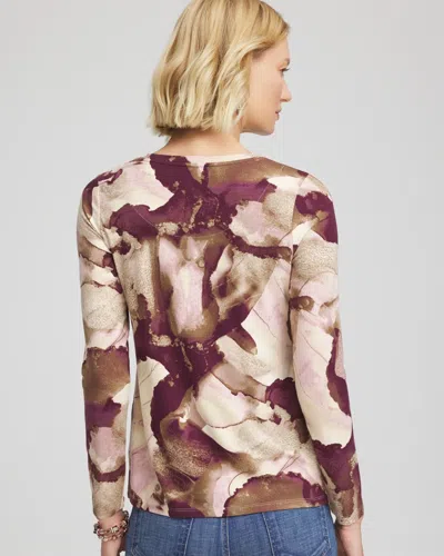 Chico's Touch Of Cool Layering Tee In Cream In Brown