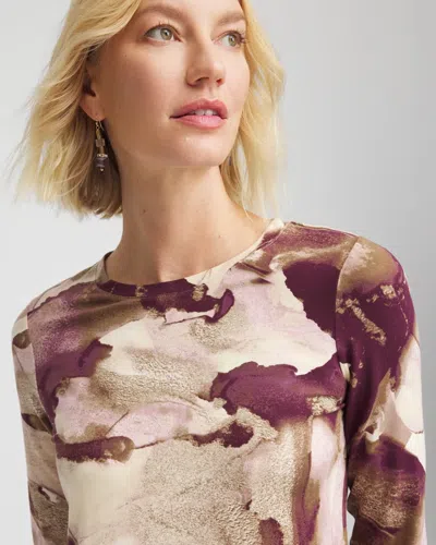 Chico's Touch Of Cool Layering Tee In Cream In Brown