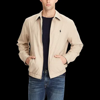 Polo Ralph Lauren Mens Khaki Uniform Bi-swing Brand-embroidered Regular-fit Woven Windbreaker Jacket Xxl In Neutral