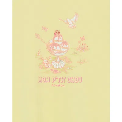 Bonton Girls Organic Cotton Tubo T-shirt In Yellow